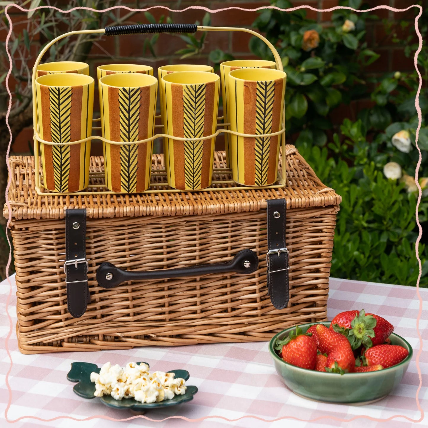 Set of Eight Ceramic Picnic Tumblers